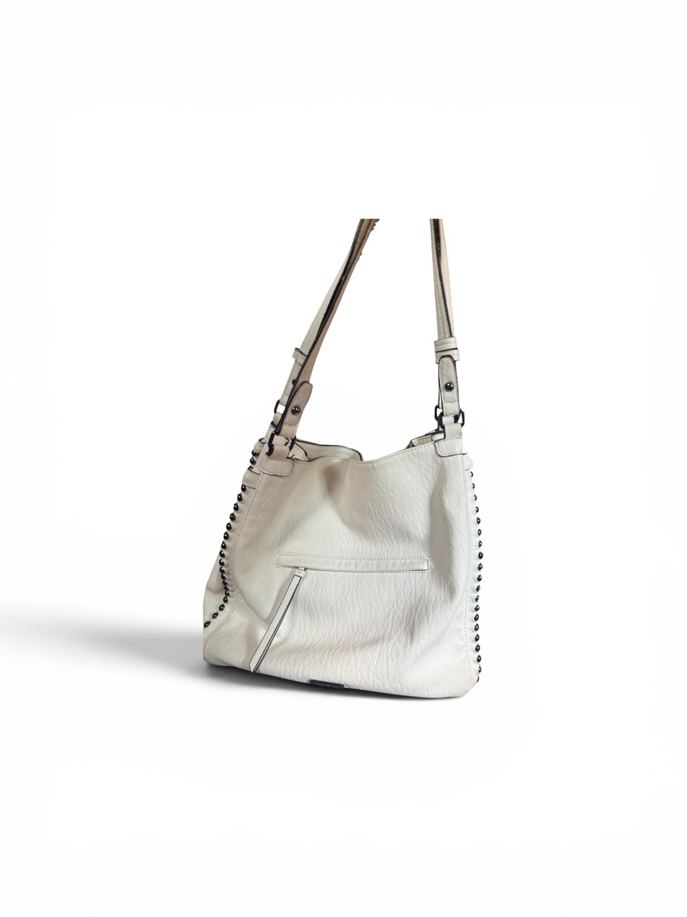 Jessica Simpson White Studded Shoulder Hobo